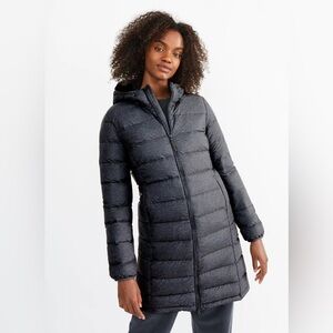 Aritzia TNA The Little Puff Long Coat Heathered Grey Size Small Down Insulated
